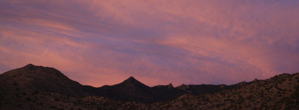 Sandia Mountains at sunset, © 2021 Uwe Schroeter